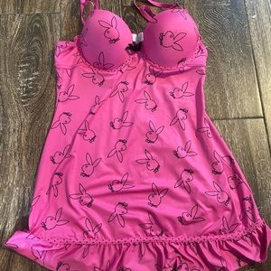 Playboy Bunny pink mini lingerie dress large